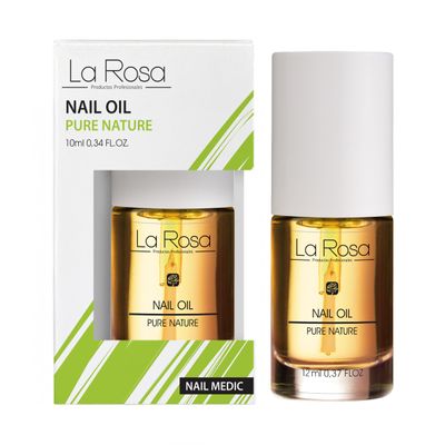 LaRosa Nail Oil with Sweet Almond, Argan & Jojoba Oils, Vitamin E and Lotus Flower Extract, Vegan, 93.6% Natural, 10 ml