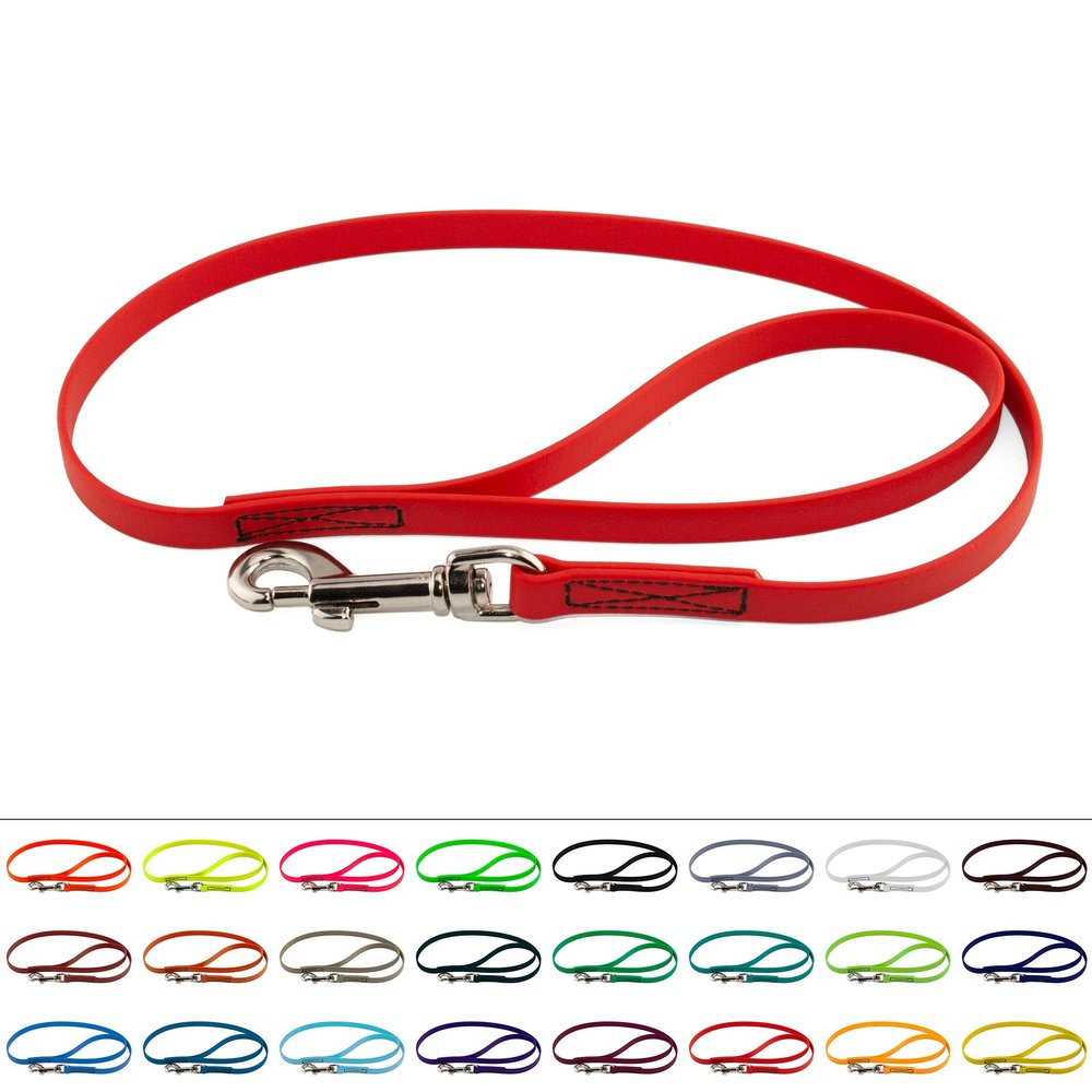 LENNIE BioThane Leash, 19mm Wide, 1.25m Long, Red, with Handle