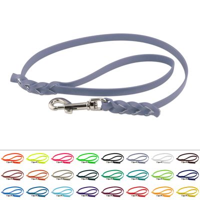 LENNIE BioThane Leash, 16mm Wide, 1.5m Long, Gray, with Handle