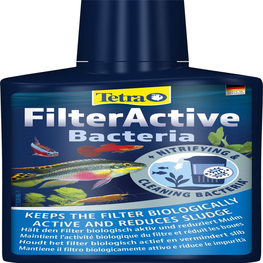 Tetra FilterActive Bacteria - 2in1 Mix of Live Starter Bacteria and Sludge-Reducing Cleaning Bacteria, 250 ml