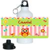 Eurofoto Aluminum Water Bottle with Chantal Name and Owl Design for Girls view 1