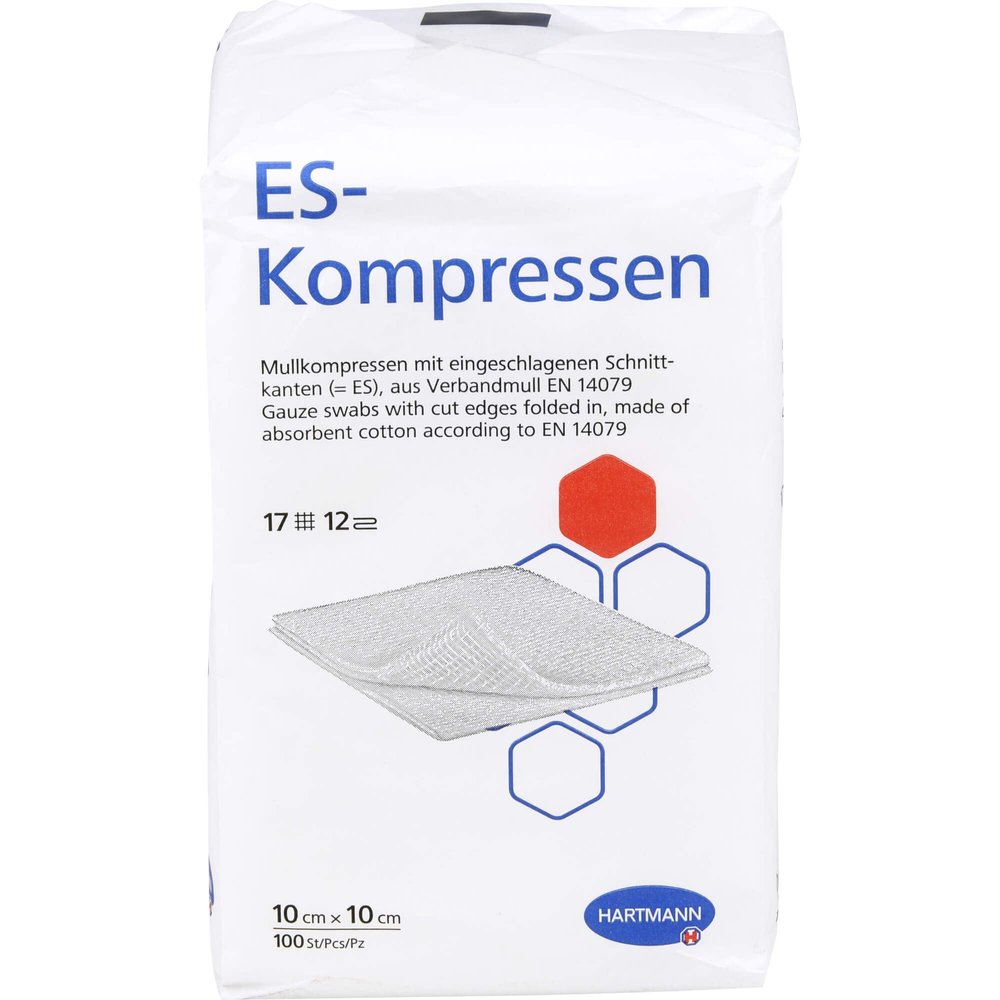 ES Compresses, Non-Sterile, 10 x 10 cm, 12-Ply, 100 Count