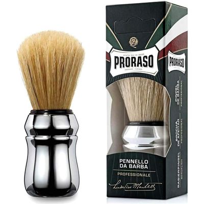 3 PRORASO Natural Bristle Shaving Brushes for Wet Shaving