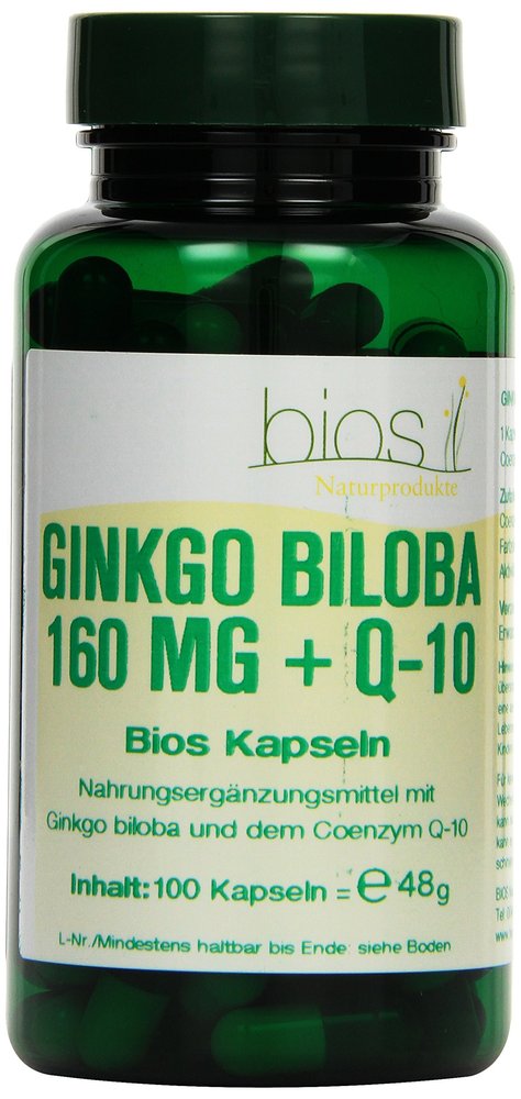 Bios Ginkgo Biloba 160 mg & Q-10, 100 Capsules, 1 Pack (1 x 48 g)