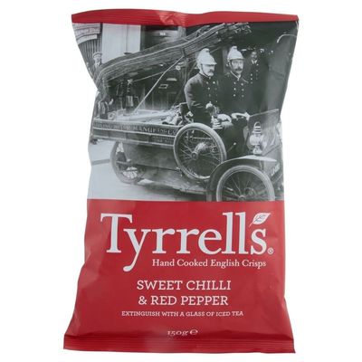 Tyrrells Hand-Cooked English Crisps – Sweet Chili & Red Pepper (150 g)