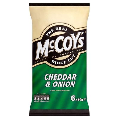 McCoy's Ridge Cut Crisps - Cheddar & Onion (6 x 30 g)