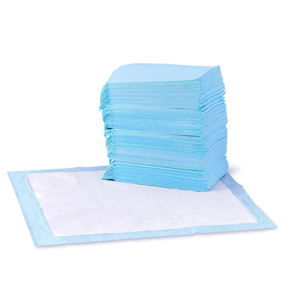 Amazon Basics Dog and Puppy Training Pads, Leakproof 5-Layer Design, Quick-Drying Surface, Regular, 150 Count, Blue, 56 x 56 cm