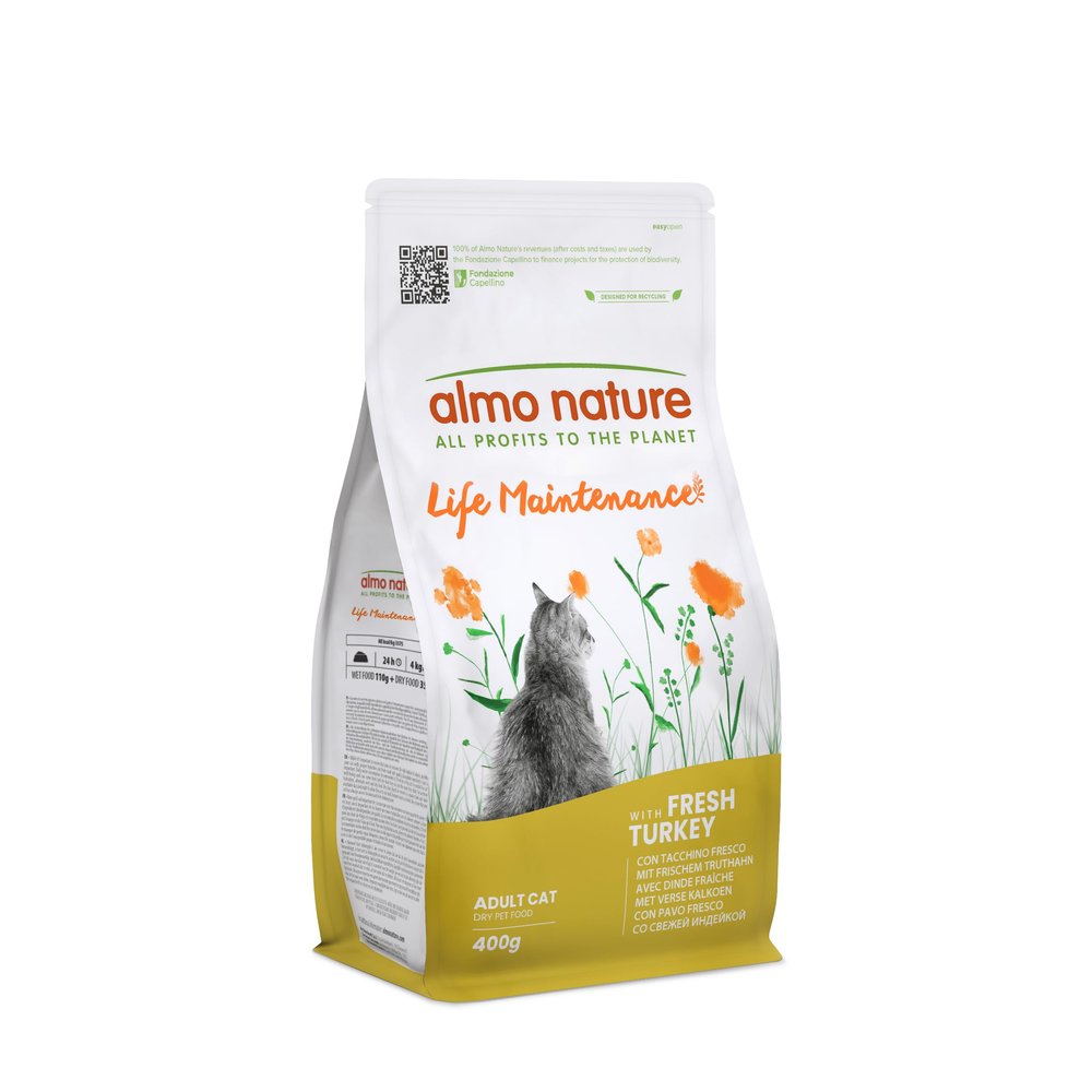 Almo Nature Life Maintenance Dry Cat Food with Fresh Turkey | 400 g