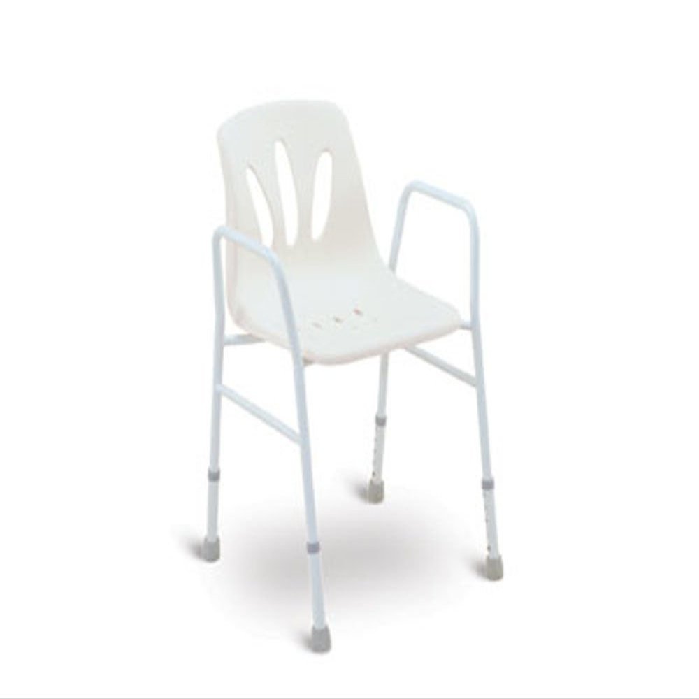 Height-Adjustable Shower Chair - White