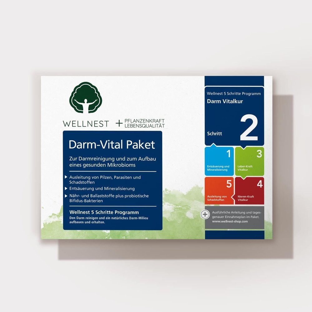 Wellnest Darm-Vital Detox Gut Cleanse | 5-Week Detox Program Kit | Includes Mineralization and Gut Support