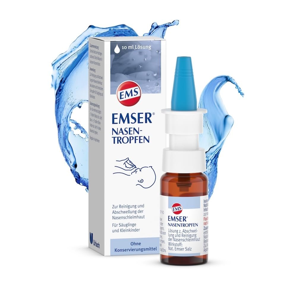 EMSER Nasal Drops for Nasal Decongestion and Cleansing, 10 mL Solution