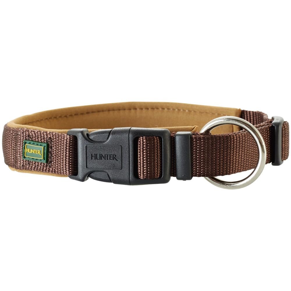 HUNTER NEOPREN Vario Plus Dog Collar, Brown/Caramel, S/1.5