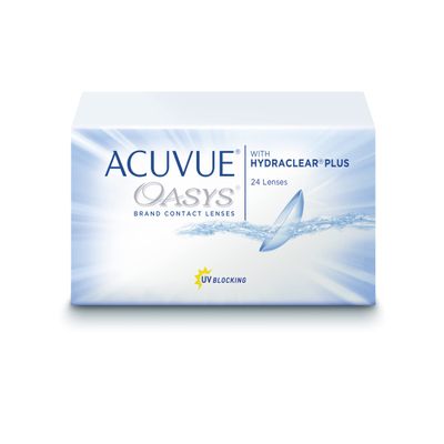 ACUVUE OASYS 2-Week Contact Lenses, Day & Night, 2 dpt, BC 8.8, UV Protection, 24 Lenses