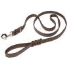 CopcoPet Oiled Leather Dog Leash, 2 m x 8 mm, Brown, Braided, Chrome-Plated Carabiner view 1