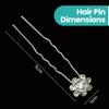 Trimming Shop Rose Flower Hair Pins, Stainless Steel, Swarovski Crystals and Silver-Plated, for Women, Weddings, Parties, Silver, 10-Piece view 2