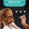 Trimming Shop Rose Flower Hair Pins, Stainless Steel, Swarovski Crystals and Silver-Plated, for Women, Weddings, Parties, Silver, 10-Piece view 4