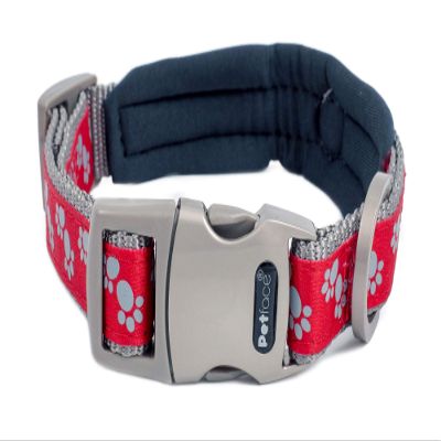 Petface Embroidered Dog Collar, S, Red