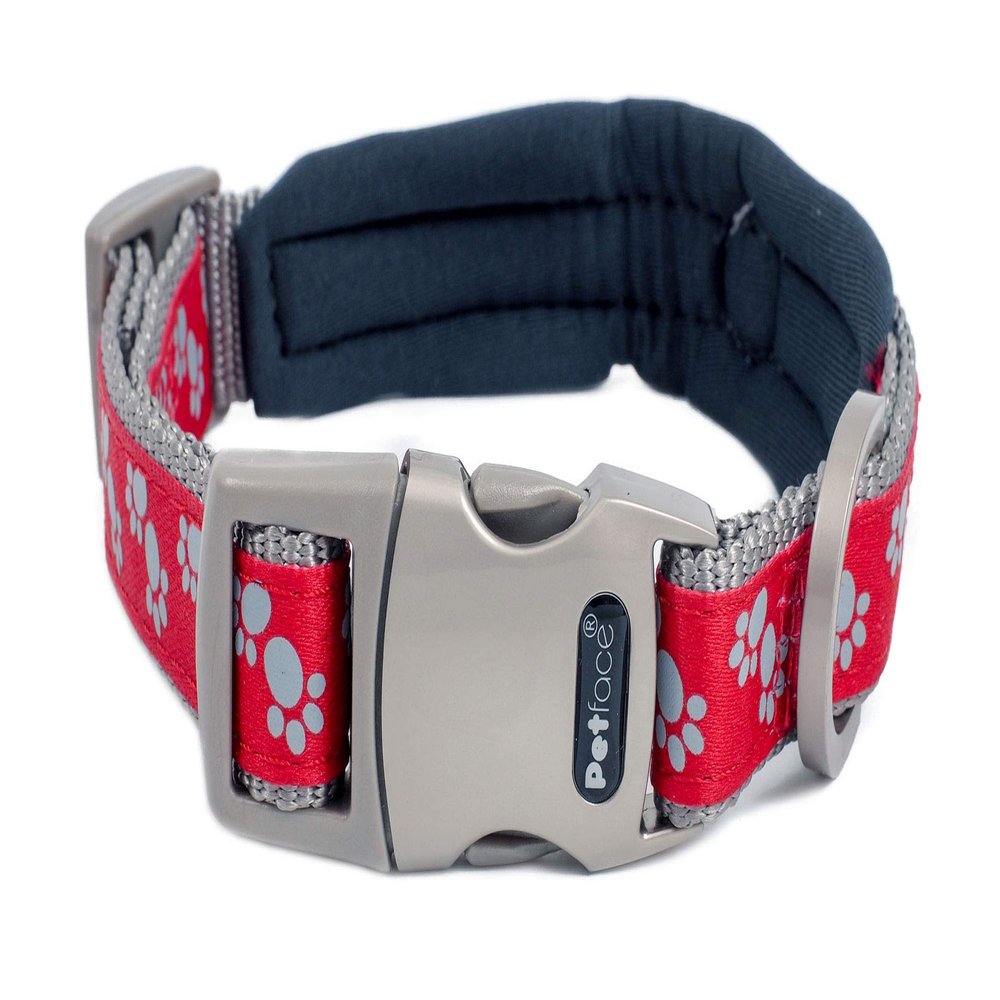 Petface Embroidered Dog Collar, S, Red