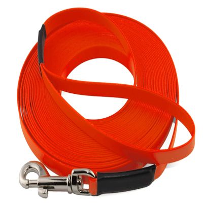 LENNIE Lightweight BioThane Long Line, 13 mm, 20 m, Neon Orange