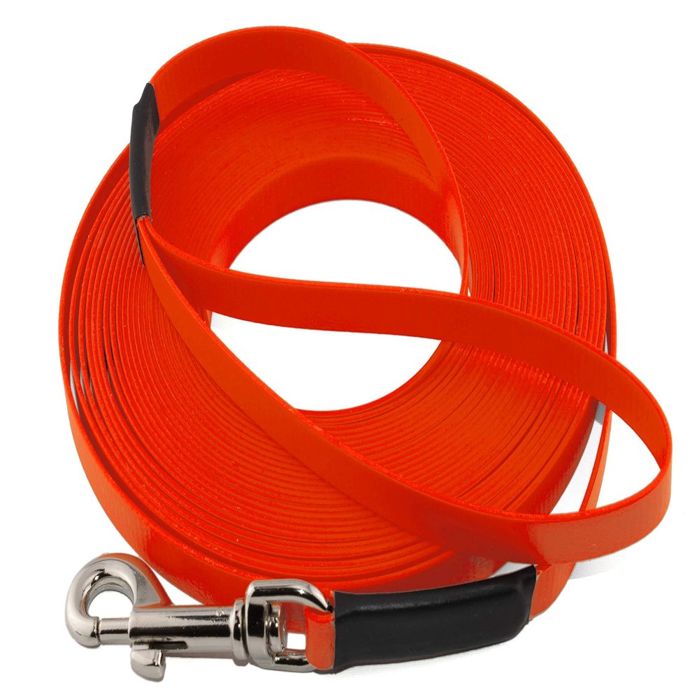 LENNIE Lightweight BioThane Long Line, 13 mm, 20 m, Neon Orange