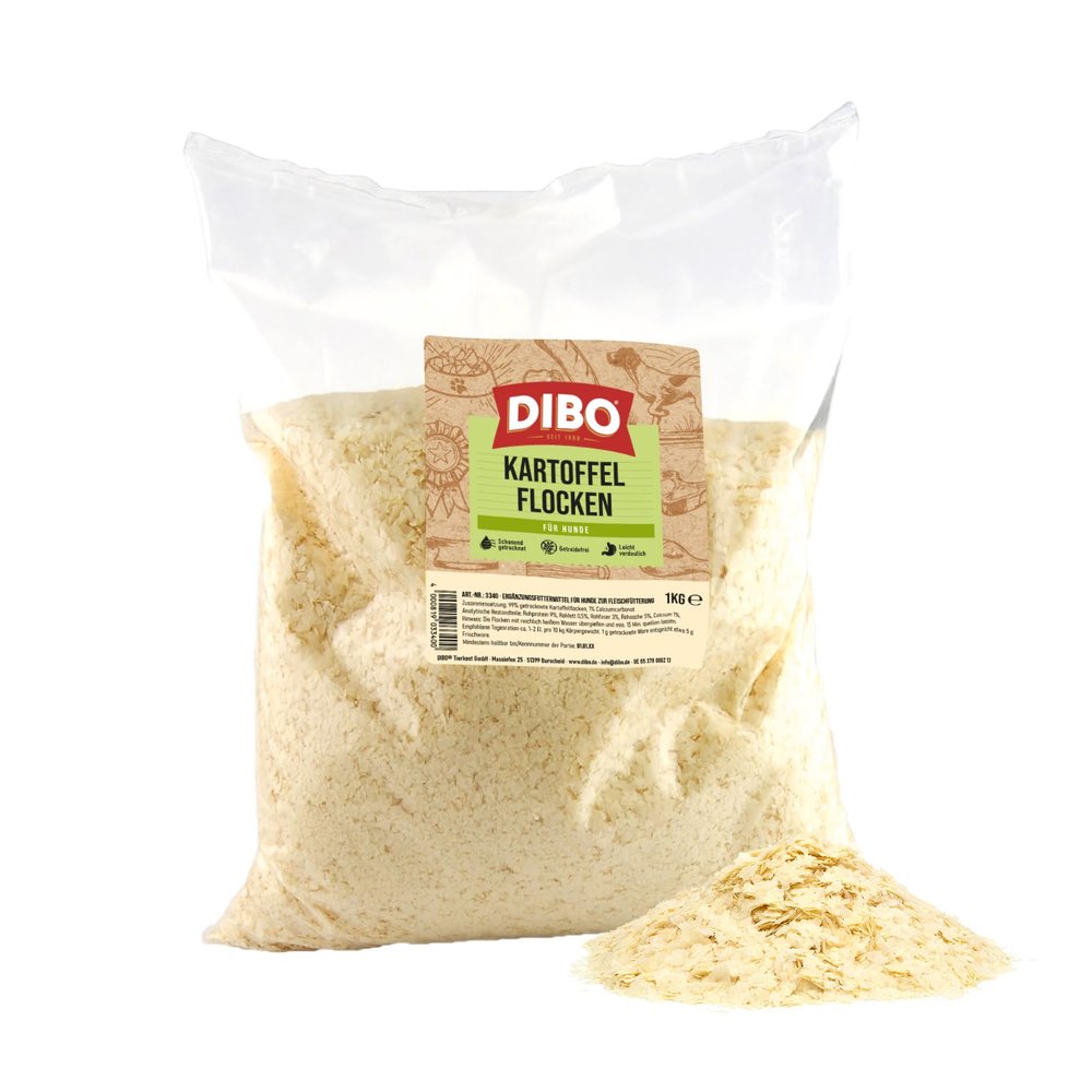 Potato Flakes, 1kg Bag - Natural Dog Food Supplement