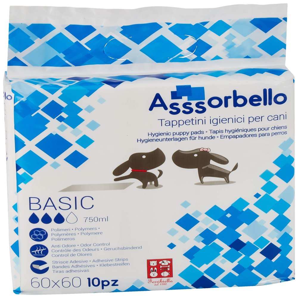 Ferribiella IGN010B Basic Hygiene Pads for Dogs, 60 x 60 cm, White, 120 Pads
