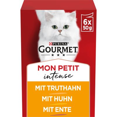 GOURMET Mon Petit Intense, Poultry Variety, 48-Pack (8 x 6 x 50 g)