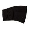 Black Wool Machine-Knitted Headband with Bow view 4