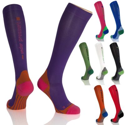 Under Pressure Running Sport Compression Sock, 20–22 mmHg, Black, Size 35–38 (Calf 28–38 cm)