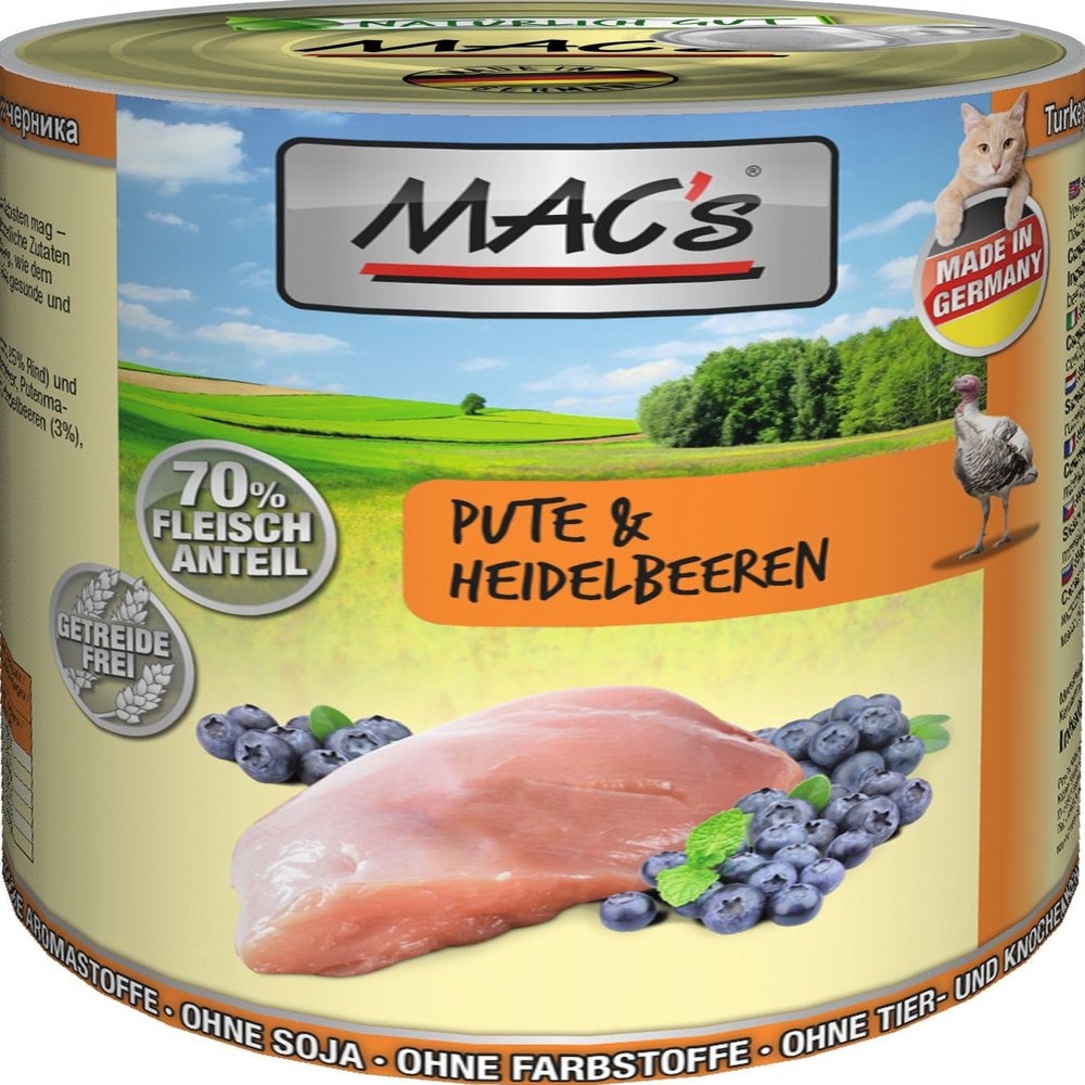 MAC's Cat Turkey & Blueberries (Grain-Free) 6 x 800 g
