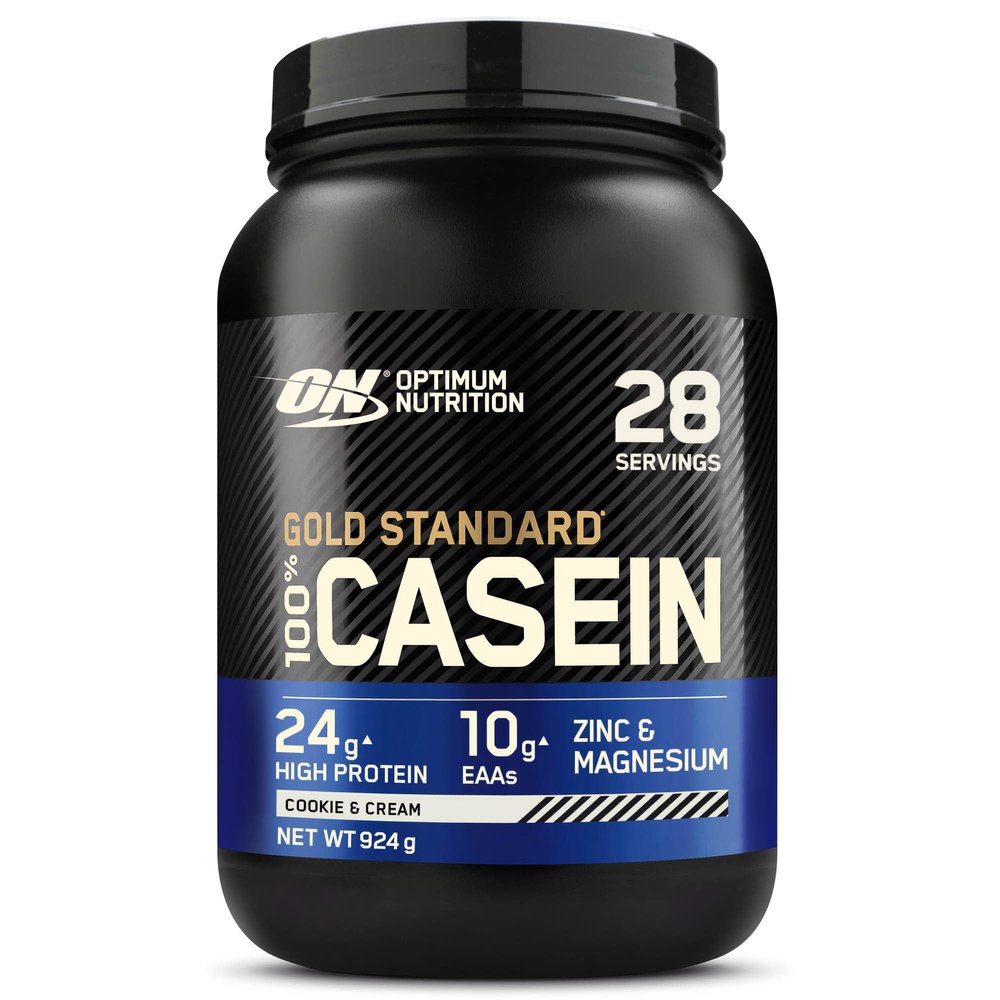 Optimum Nutrition Gold Standard 100% Casein Protein Powder, Cookies & Cream, 924 g, 24 Servings