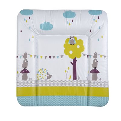 Schardt Changing Pad, Owl and Hedgehog, Wipe-Clean Cover, 84 x 74 cm