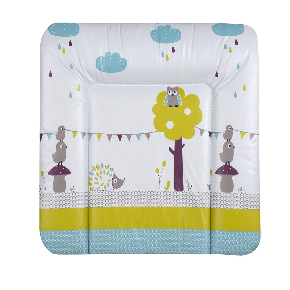 Schardt Changing Pad, Owl and Hedgehog, Wipe-Clean Cover, 84 x 74 cm