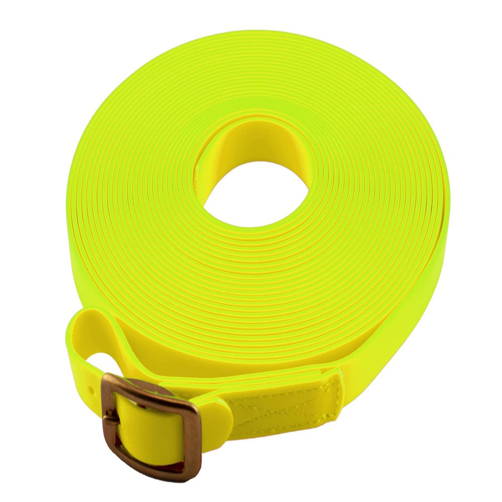 LENNIE BioThane Tracking Leash, 19mm Wide, Neon Yellow, 30m Long