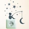 Loft Moon Angler with Stars Wall Decal – Brilliant Blue view 3