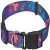 CHAPUIS SELLERIE SLA478 Adjustable Dog Collar - Nylon with Purple Paw Prints - 25 mm Wide - 46–66 cm - XL view 1