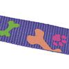 CHAPUIS SELLERIE SLA478 Adjustable Dog Collar - Nylon with Purple Paw Prints - 25 mm Wide - 46–66 cm - XL view 2