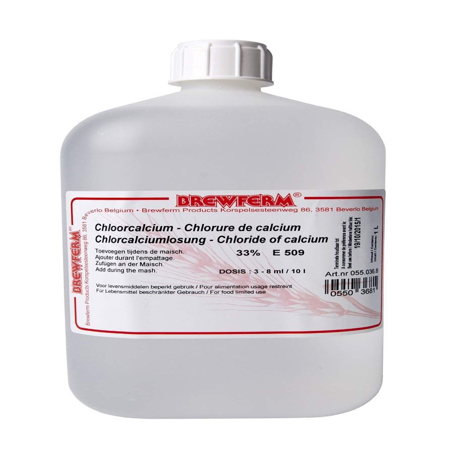 1 Liter Liquid Calcium Chloride 33% Solution - Brewing Salt - Make Cheese Yourself - Coagulant for Up to 5,000 Liters of Milk - Make Tofu Yourself