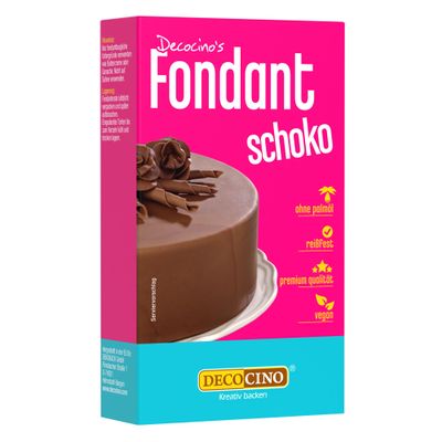 DECOCINO Chocolate Fondant, 250 g, ideal for decorating cakes, layer cakes, and cupcakes, palm-oil-free & vegan