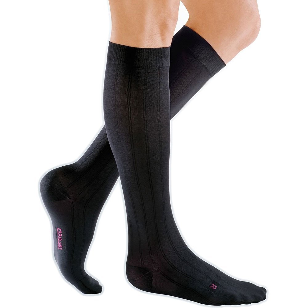 medi mediven for men Compression Socks for Men | Knee-High | CCL 2 | Black | Size 34–38 | Short | High-Tech Fibers