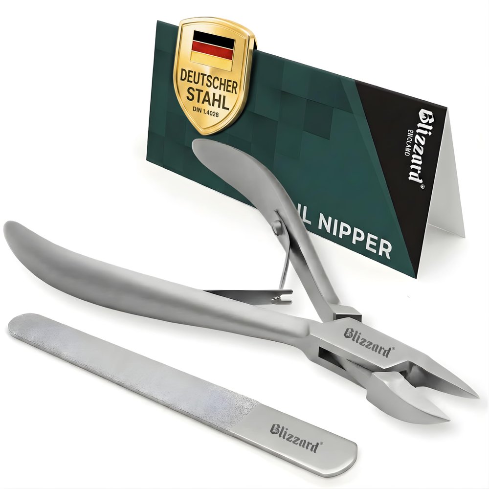 Blizzard Toenail Nipper, 13 cm – Extra-Slim Corner Nipper with Curved Cutting Edge