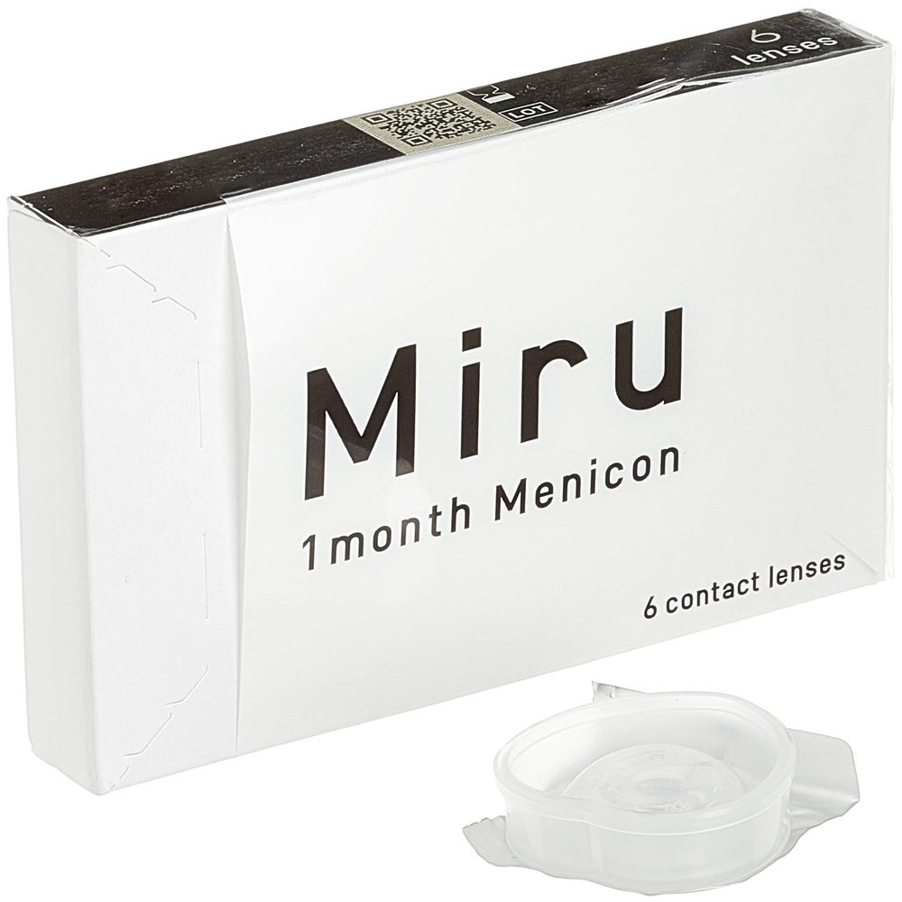 Miru 1month Menicon Monthly Soft Contact Lenses, 6 Pack, BC 8.60 mm, DIA 14.00 mm, -2.5 D