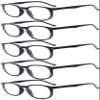 Eyekepper 5-Pack Spring-Hinge 80s Classic Reading Glasses, Black, +3.50 view 1