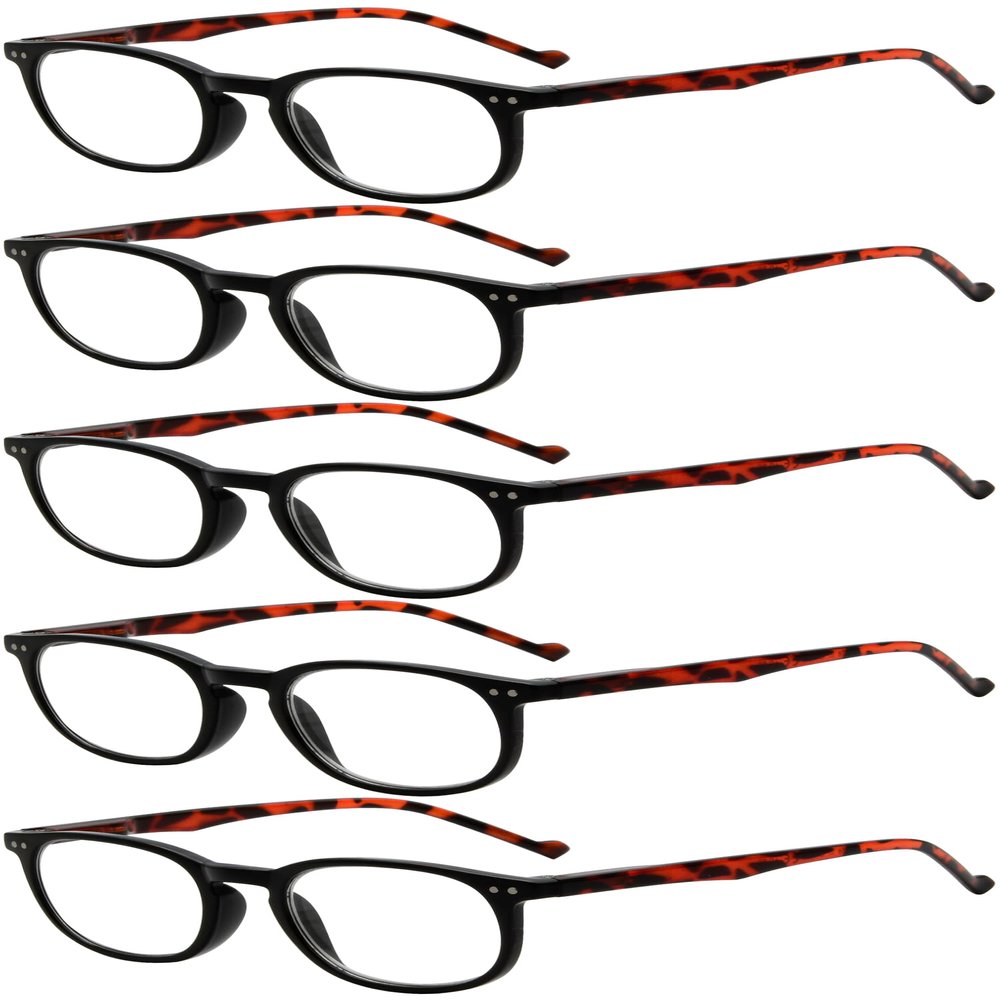 Eyekepper 5-Pack Classic Reading Glasses - Black Frame +1.25