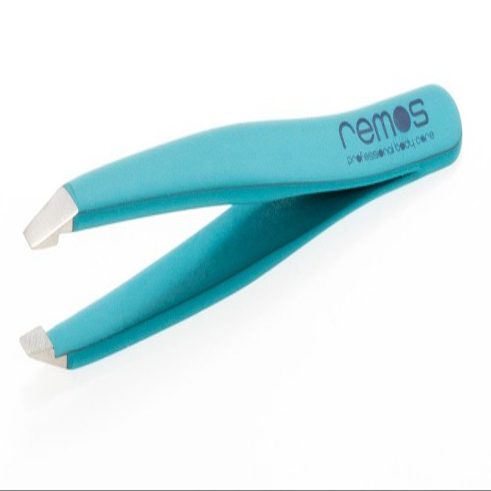 REMOS Mini Eyebrow Tweezers, Handmade Stainless Steel, Turquoise