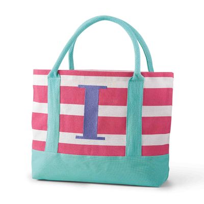 Mud Pie Juco Initial Tote Bag, I
