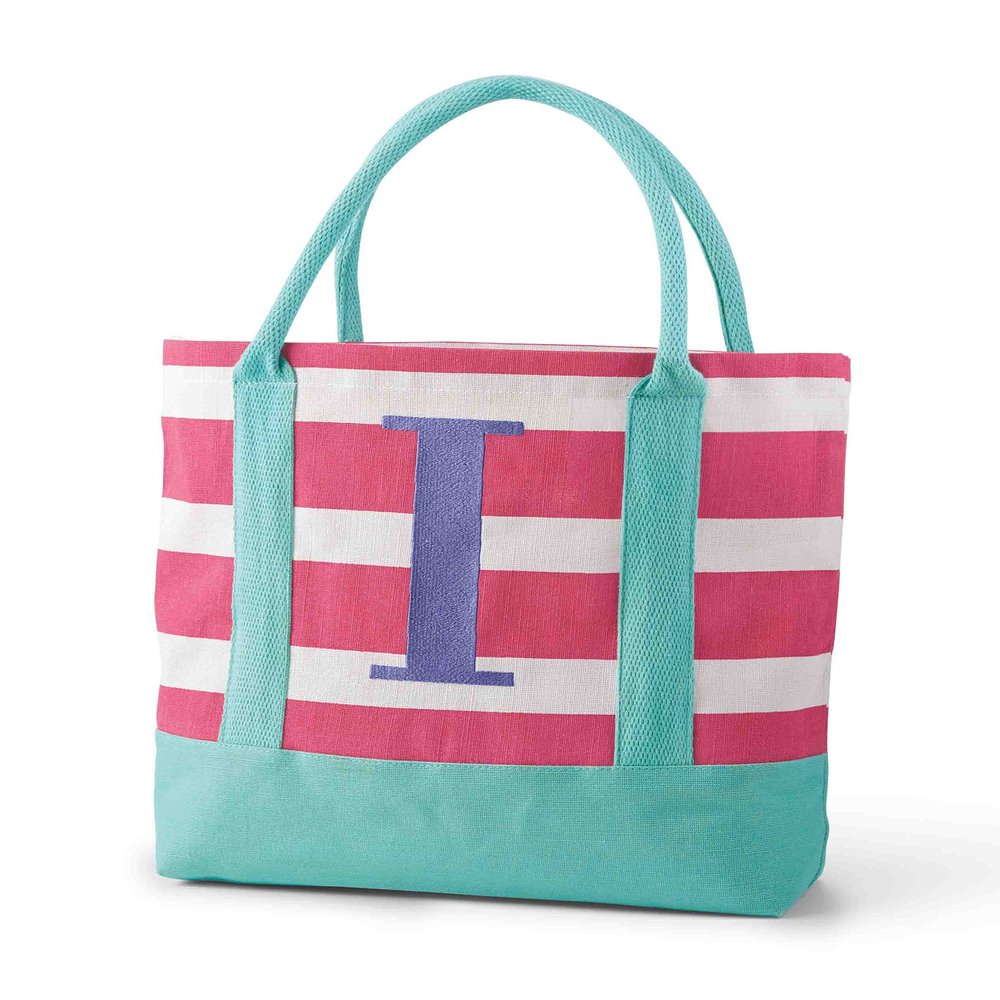 Mud Pie Juco Initial Tote Bag, I