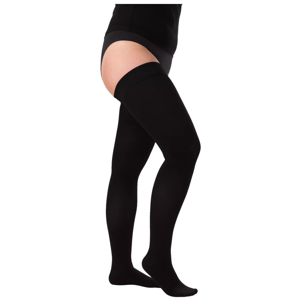 Juzo Dynamic Compression Stockings, a–g, Size IV, Class 2, Pepper, Closed Toe, Wide Decorative Dotted Grip Band