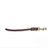 Braided Leather Traffic Leash 40 cm x 12 mm, Brown, Brass view 1