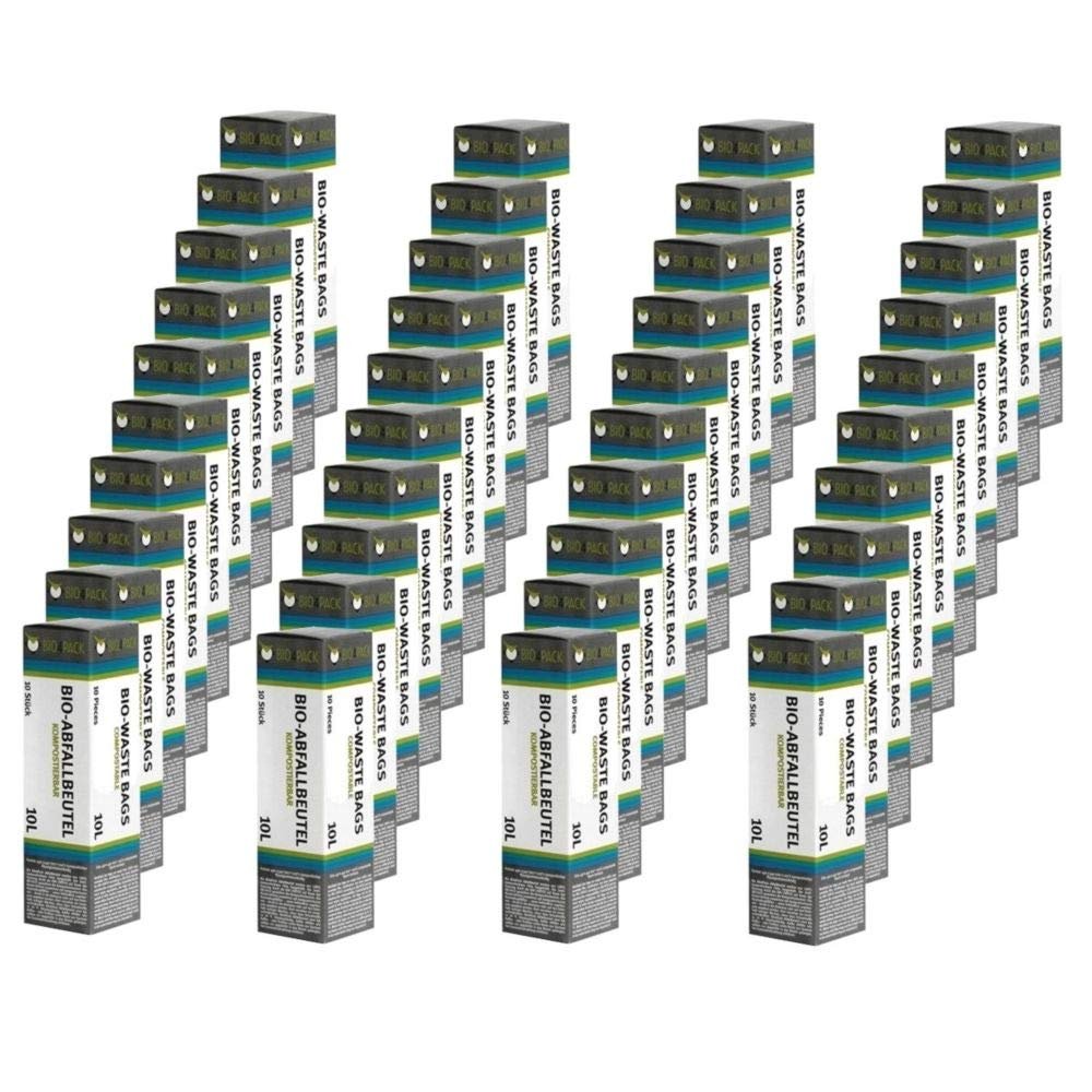 10-Liter Compostable Bio Waste Bags, 400 Bags (40 Rolls of 10) Bio4Pack